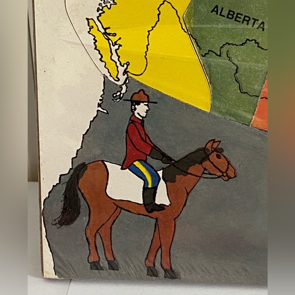 Vintage Canada County Inlay Jigsaw Puzzle by The Toy Maker educational Geography - Picture 10 of 12